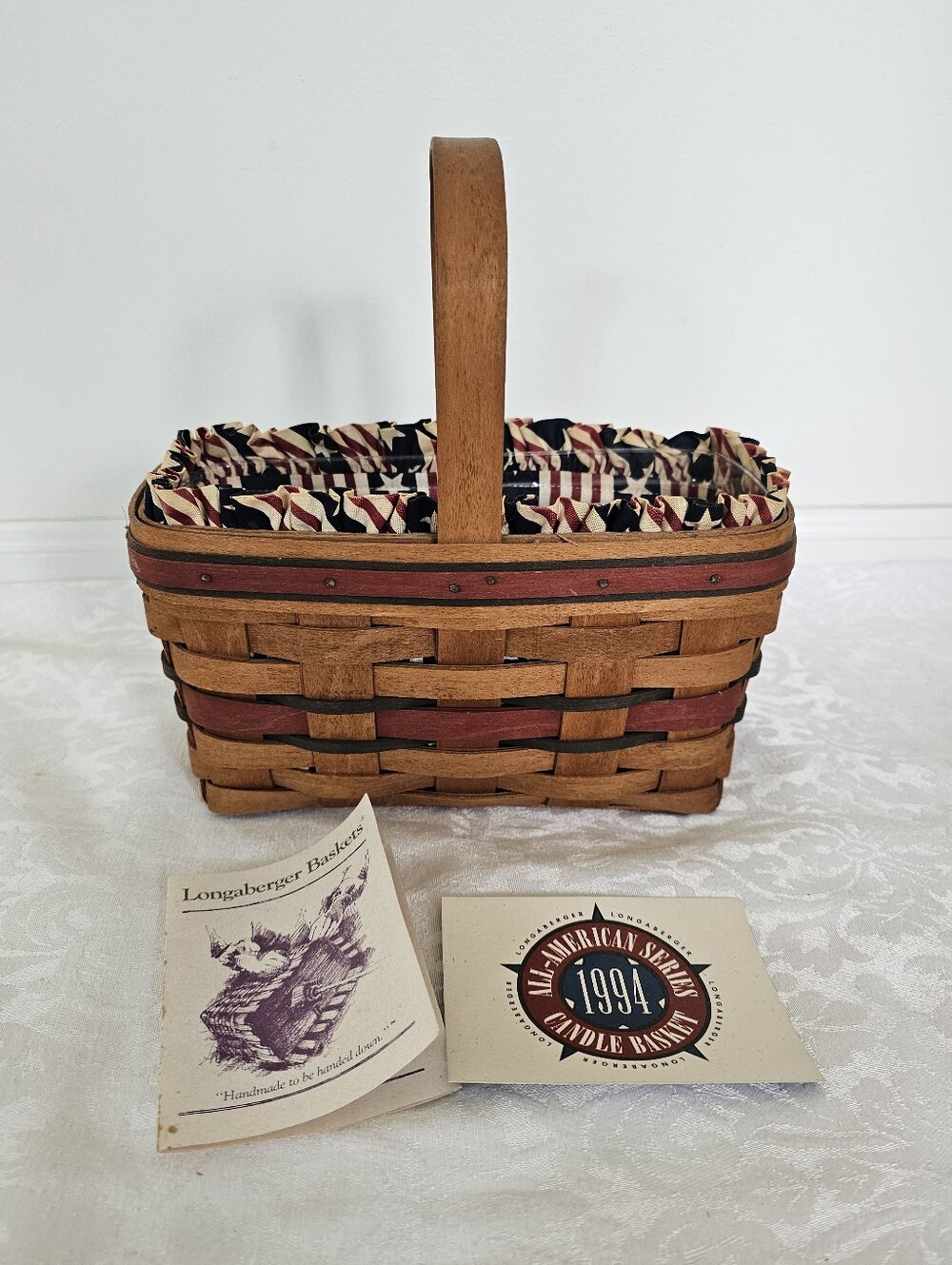 Vintage 1994 Longaberger All-American Candle Basket with Paperwork